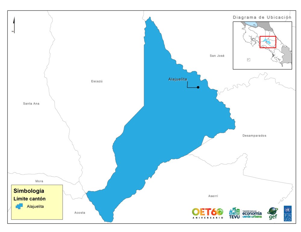 Mapa geopolítico Alajuelita