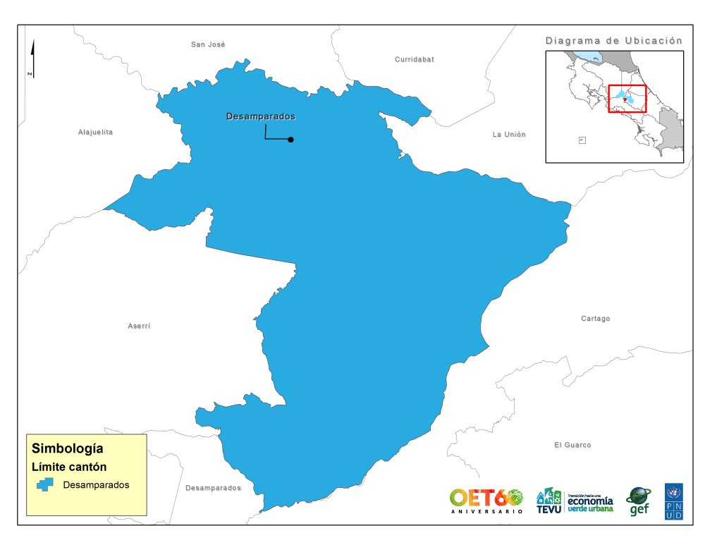 Mapa geopolítico Desamparados 
